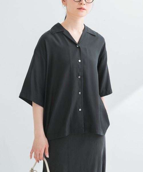 「URBAN RESEARCH」 半袖ブラウス FREE ブラック レディース URBAN RESEARCH 「URBAN RESEARCH」 半袖ブラウス FREE ブラック