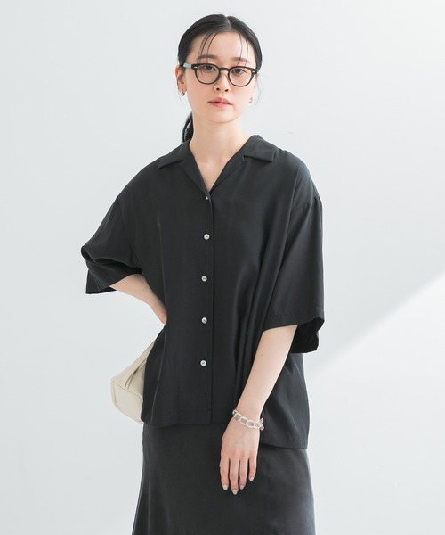 ブラウス シャツ 「接触冷感」キュプラオープンカラーシャツ レディース URBAN RESEARCH ブラウス シャツ 「接触冷感」キュプラオープン