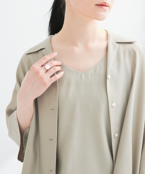 URBAN RESEARCH ブラウス シャツ 「接触冷感」キュプラオープン