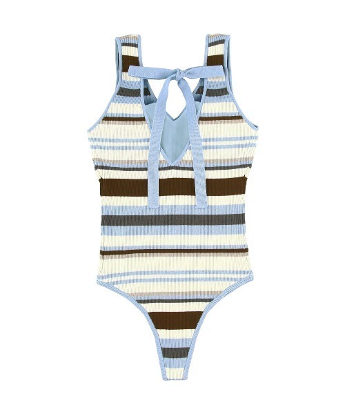 ALEXIA STAM（アリシアスタン） tシャツ Rib Stripe Knit Bodysuit