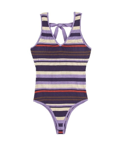 ALEXIA STAM tシャツ Rib Stripe Knit Bodysuit /リブストライプ
