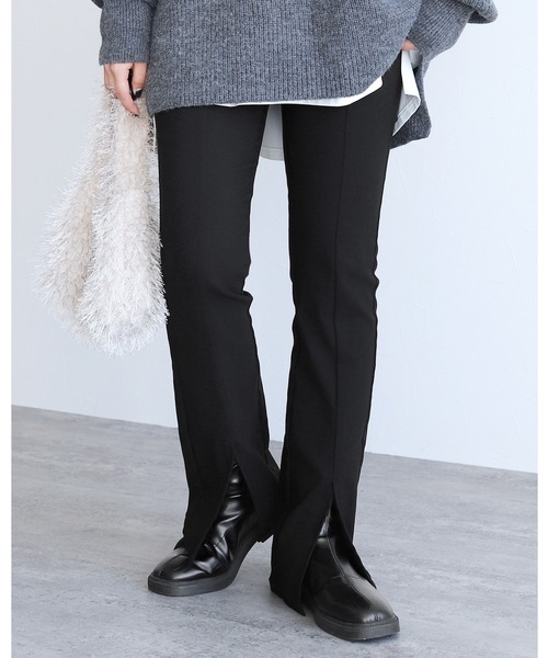 reca（レカ） パンツ フロントスリットストレッチパンツ レディース