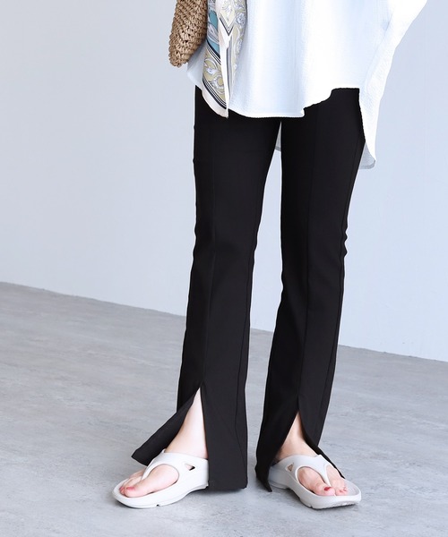 reca（レカ） パンツ フロントスリットストレッチパンツ レディース