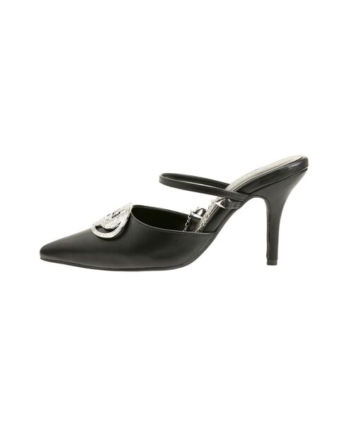 GYDA/3way GDビジューMOLDチェーンストラップポインテッドミュール GYDA パンプス 3way GDビジューMOLDチェーンストラップポイン