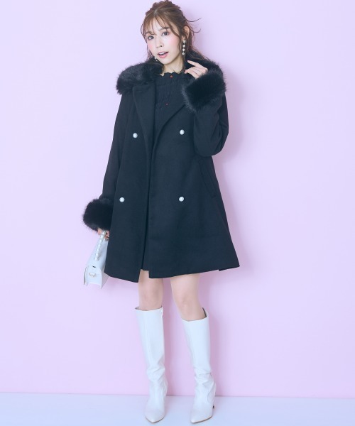 marun（マルン） コート アウター 「大きいサイズ」衿元フェイクファー