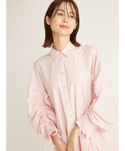 【美品】SNIDEL ロングシャツワンピース ピンク フリーサイズ SNIDEL 「SNIDEL」 シャツワンピース FREE ピンクベージュ