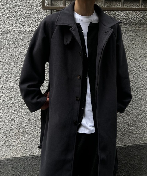 CREARE -LINO- ステンカラーコート コート フェイクウールステンカラー