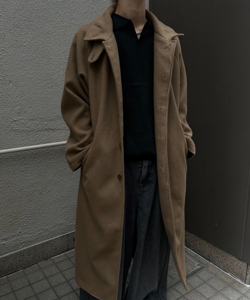【即日発送】美品 leno&co ステンカラーコート 0 CREARE -LINO- ステンカラーコート コート フェイクウールステンカラー