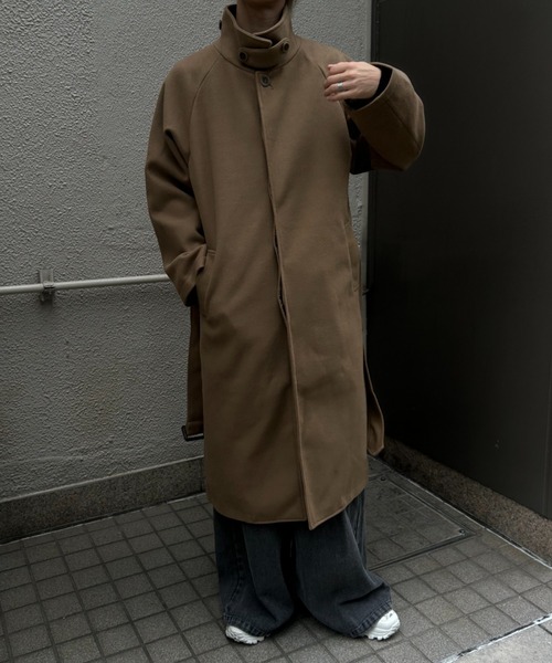 【即日発送】美品 leno&co ステンカラーコート 0 CREARE -LINO- ステンカラーコート コート フェイクウールステンカラー