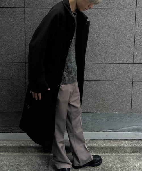 CREARE -LINO- ステンカラーコート コート フェイクウールステンカラー