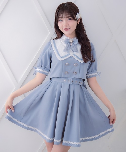 ROJITA レイヤード風セーラーワンピース ROJITA ワンピース レイヤードセーラーワンピース : ZOZOTOWN