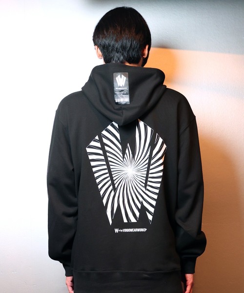W] by VIRGOwearworks パーカー Warp logo zip hoodie メンズ
