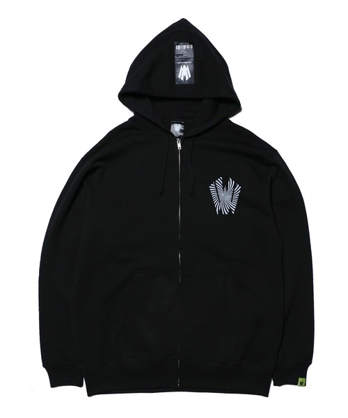 W] by VIRGOwearworks パーカー Warp logo zip hoodie メンズ