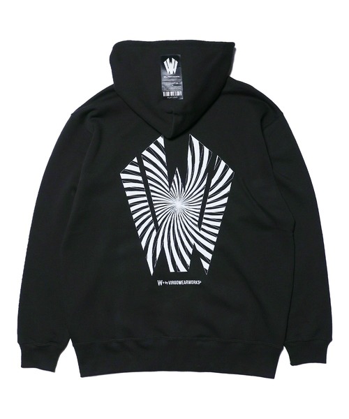 W] by VIRGOwearworks パーカー Warp logo zip hoodie メンズ