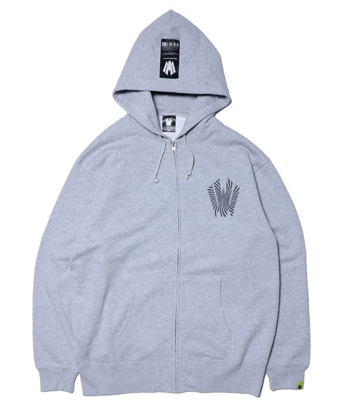 W] by VIRGOwearworks パーカー Warp logo zip hoodie メンズ