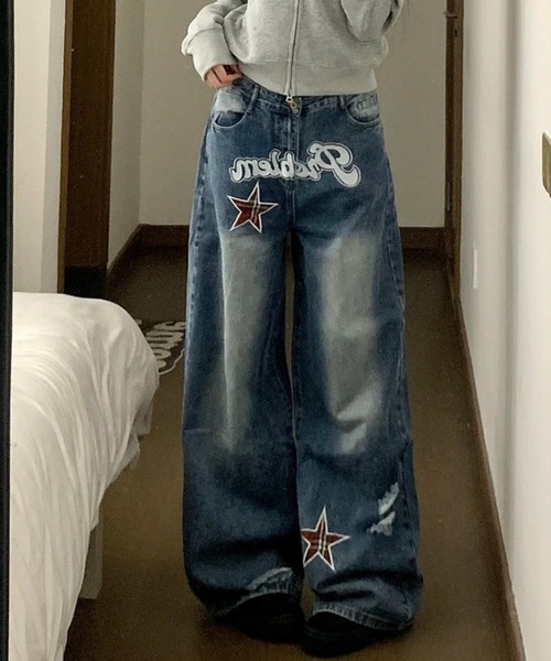 DIAVEL ジーンズ デニム デニムパンツ 「新作」Star ローライズワイド