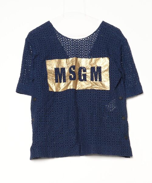 MSGM（エムエスジーエム） 半袖ブラウス 40 ネイビー レディース 