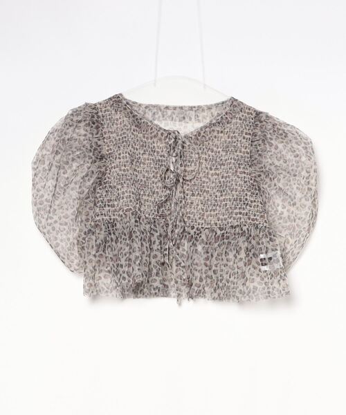 「FIG&VIPER」 レオパード半袖ブラウス FREE ベージュ レディース_画像2