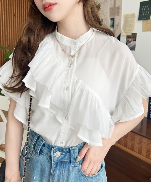 「moment+」 半袖ブラウス M ブラック レディース_画像2