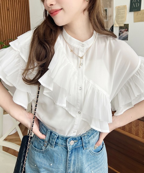 「moment+」 半袖ブラウス M ブラック レディース_画像3