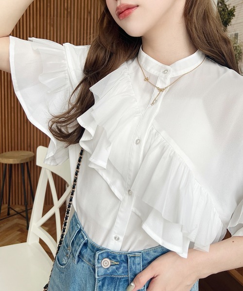 「moment+」 半袖ブラウス M ブラック レディース_画像4