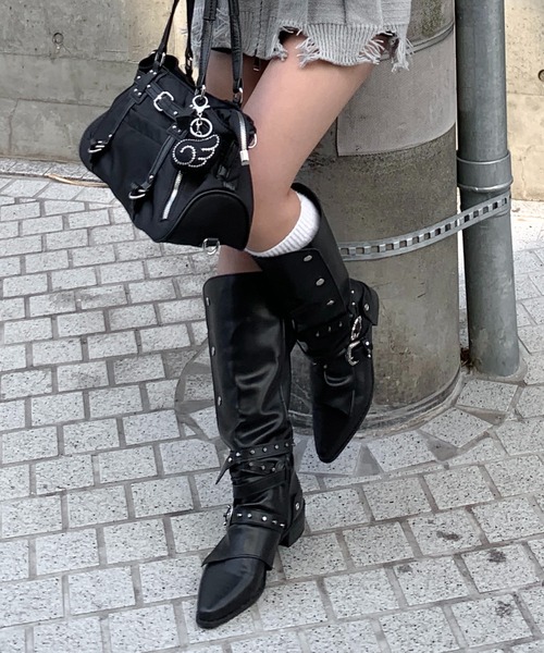 lilful ブーツ 「25年秋冬新作」「2WAY」Y2K 足首ベルト付き サイド