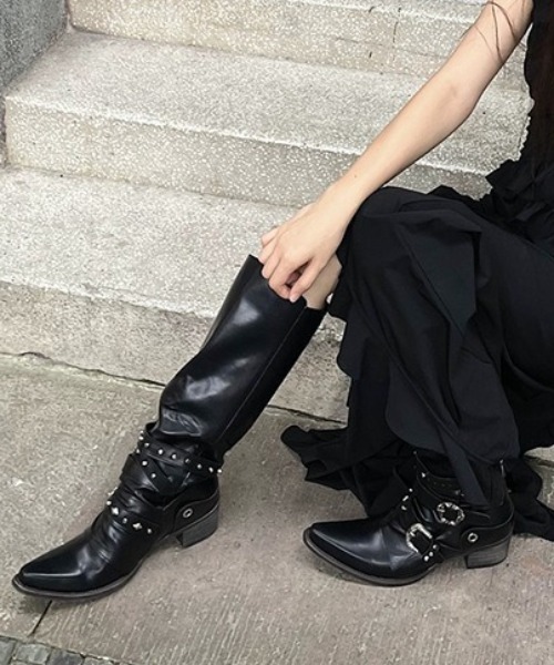 lilful ブーツ 「25年秋冬新作」「2WAY」Y2K 足首ベルト付き サイド