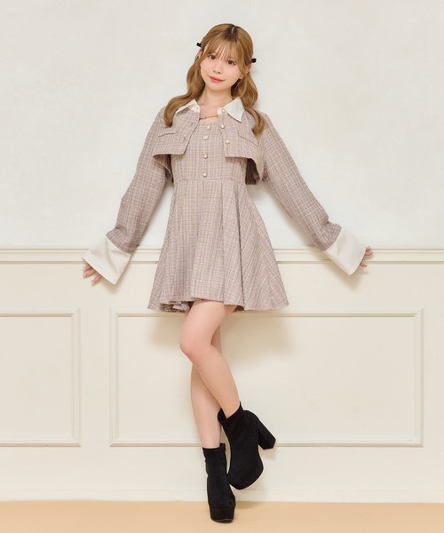 レア♡ビジューツイードジャケット apres jour（アプレジュール） ジャケット テーラードジャケット