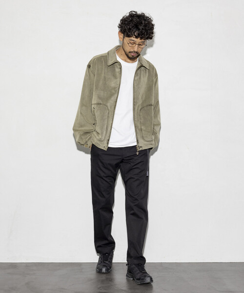   ベージュ スリムフィットパンツ Lサイズ FREAK'S STORE（フリークスストア） チノパン ウェービングベルト