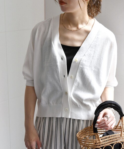 「SHIPS any」 ニットカーディガン ONE SIZE ブルー レディース_画像6