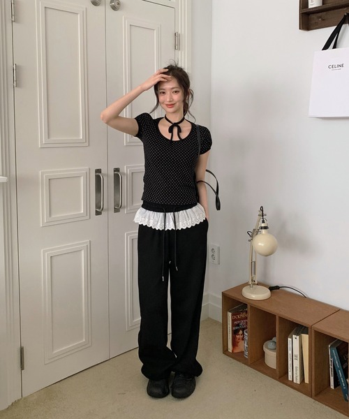 「by muni:r」 半袖カットソー FREE ブラック レディース_画像2