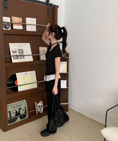 「by muni:r」 半袖カットソー FREE ブラック レディース_画像4