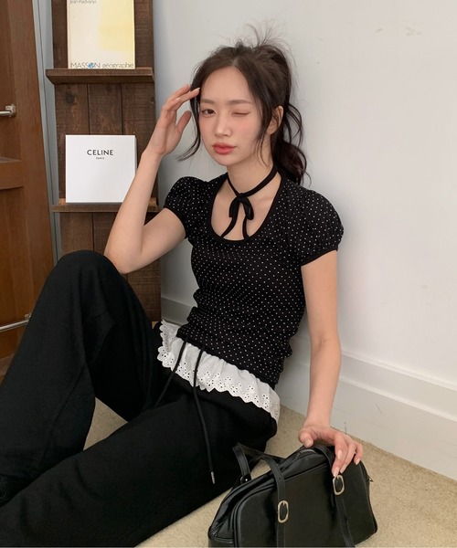 「by muni:r」 半袖カットソー FREE ブラック レディース_画像5