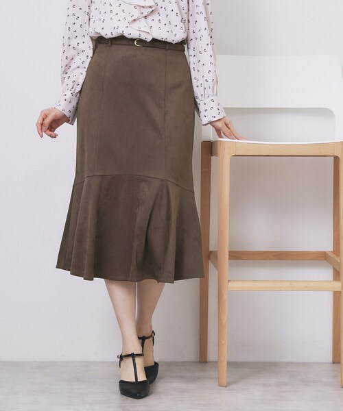 index（インデックス） スカート フェイクスウェード切り替え