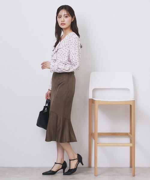 index（インデックス） スカート フェイクスウェード切り替え