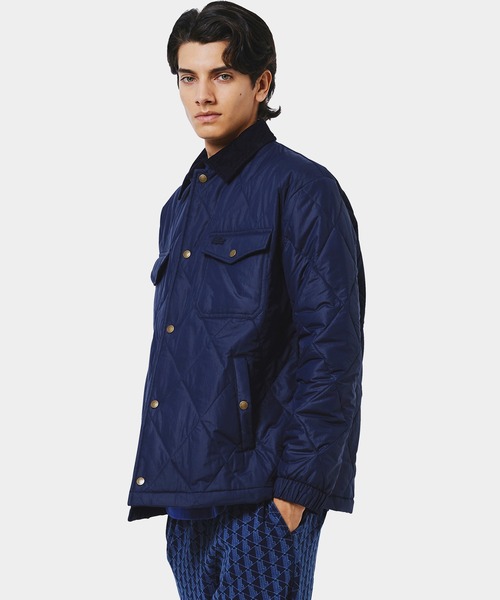 激レア/XL LACOSTE ブルゾン ネイビー ベロア 裏地キルティング ロゴ 激レア/XL LACOSTE ブルゾン ネイビー ベロア 裏地キルティング ロゴ