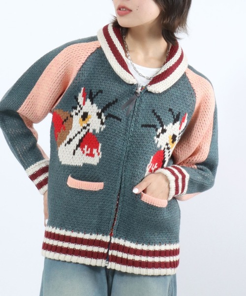 HOUSTON（ヒューストン） カーディガン SOUVENIA COWCHIN SWETER（CAT