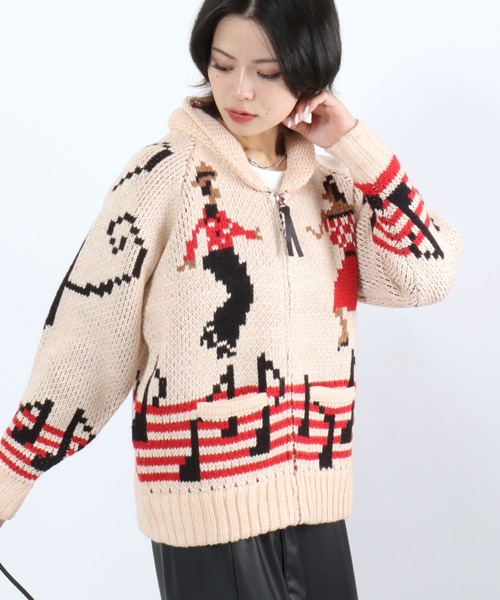 HOUSTON（ヒューストン） カーディガン SOUVENIA COWCHIN SWETER（CAT