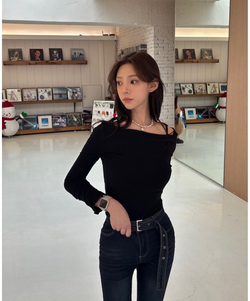 tシャツ キャミ風オフショルダー トップス レディース : ZOZOTOWN