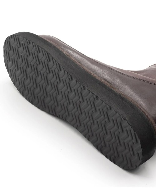 モマ (MOMA) イタリア製サイドジップブーツ 茶 42 MoMA ブーツ モマ バックジップボアコンビショートブーツ レディース