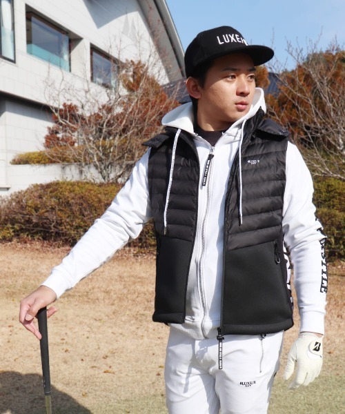 ダウンベスト ベスト (RM)「LUXE/R GOLF」2WAY コンビネーション ダウン フード ベスト メンズ_4