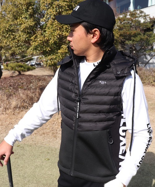 ダウンベスト ベスト (RM)「LUXE/R GOLF」2WAY コンビネーション ダウン フード ベスト メンズ_6