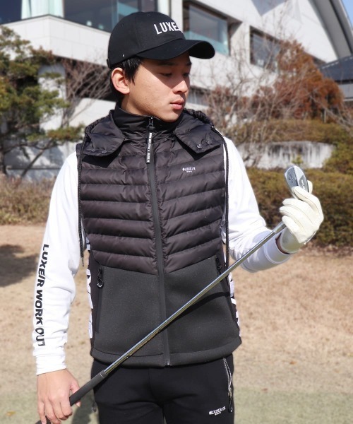 ダウンベスト ベスト (RM)「LUXE/R GOLF」2WAY コンビネーション ダウン フード ベスト メンズ_17