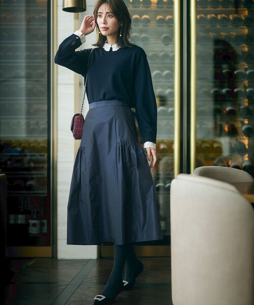 23区（ニジュウサンク） フレアスカート 32 ネイビー レディース