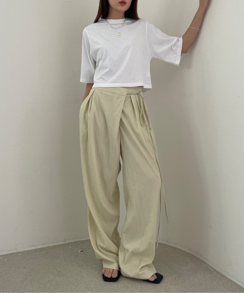 「Didot.showroom」 スラックス S チャコールグレー レディース_画像3