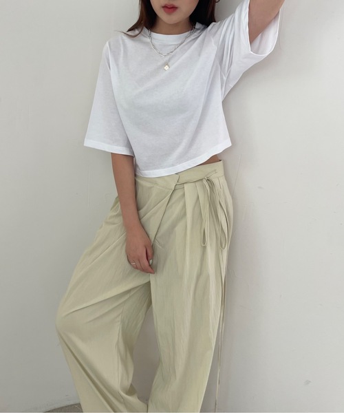 「Didot.showroom」 スラックス S チャコールグレー レディース_画像4