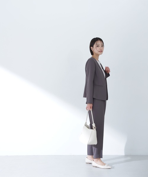 「NATURAL BEAUTY BASIC」 ノーカラージャケット SMALL ネイビー レディース_画像7
