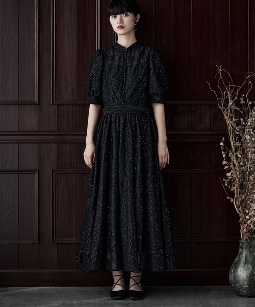etoll.（エトル） ドレス スパングルレースキャスリーンフレアドレス
