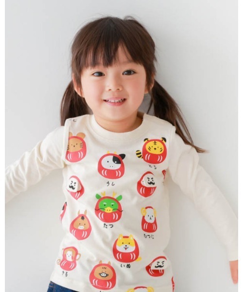 CHEEK ROOM（チークルーム） tシャツ 干支だるまロングTシャツ キッズ