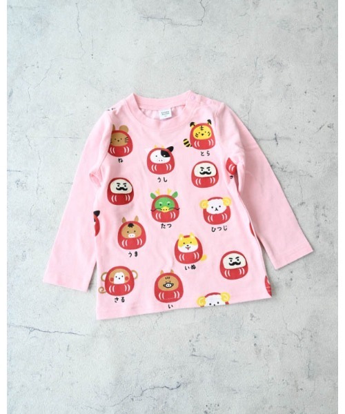 CHEEK ROOM（チークルーム） tシャツ 干支だるまロングTシャツ キッズ